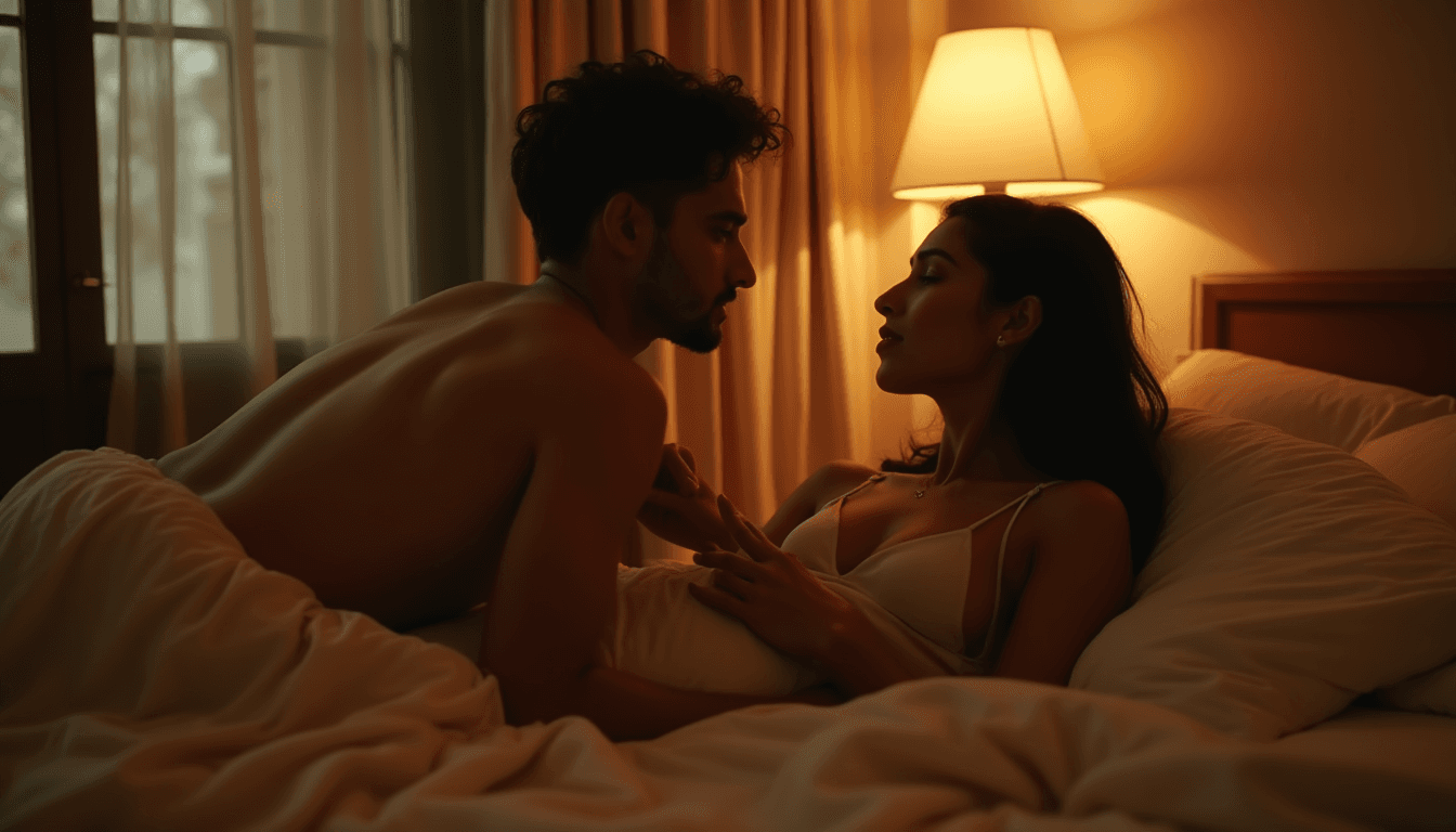 Couple talking quietly in bed in the morning — how to ask for what you want sexually
